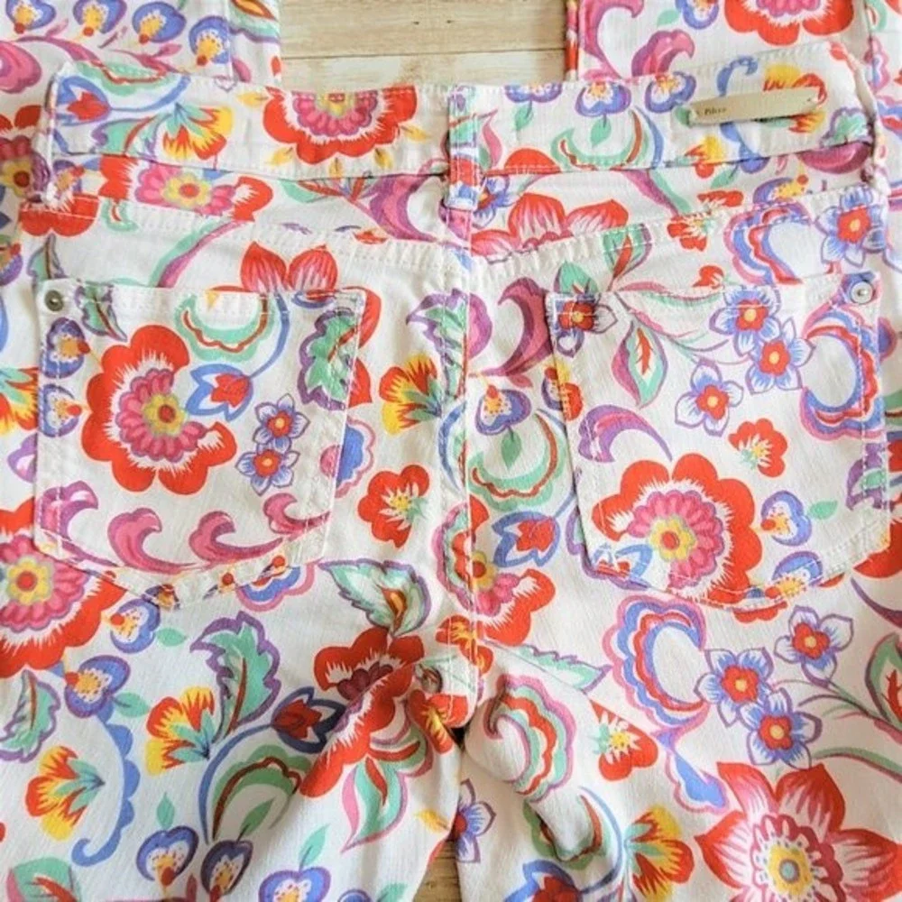 Anthropologie Pilcro Mid-Rise Skinny Jeans | Anthropologie Jeans | Floral Jeans